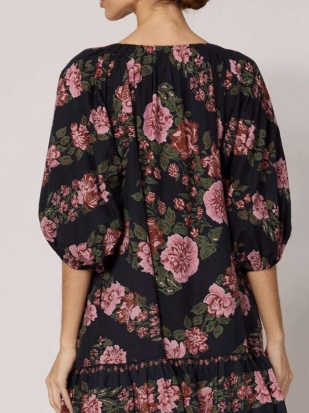 Cleobella Haley Dress Juliet Floral Black Boho Ruffle Mini Size Small NWOT - Picture 2 of 12